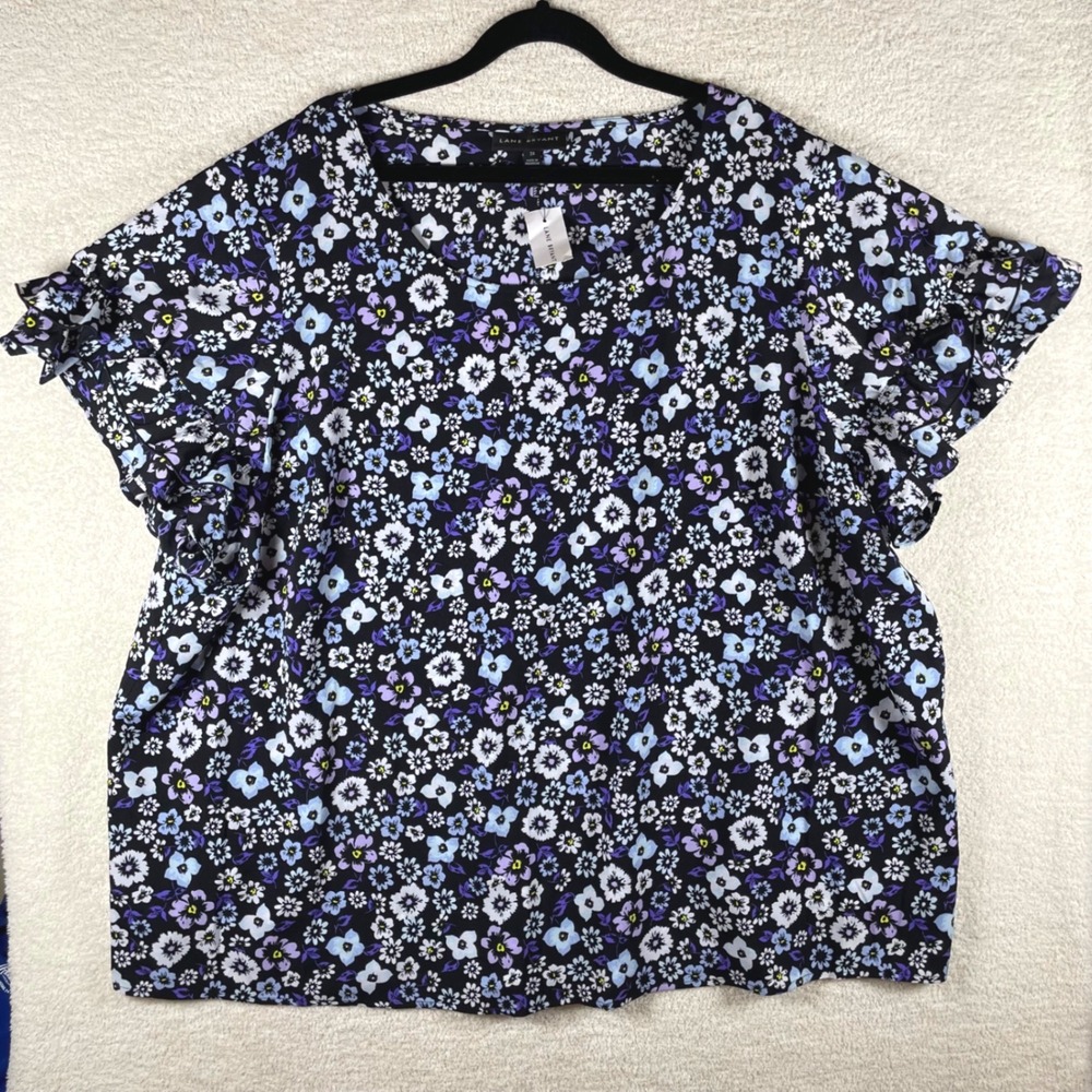 whimsigoth ruffle sleeve top nwt dark floral lane bryant 24 festival